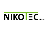 Kundenlogo für Fa. Nikotec GmbH, schwarzer Schriftzug mit grünem T.
