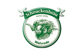Kundenlogo einer Brauerei. Grüner Kreis mit Schafskopf darin.
