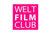 Kundenlogo. Schriftzug im pinktfarbenem Quadrat.