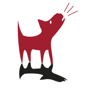 Logo Bartling Media GmbH - Illustration Hund mit schwarzem Schatten